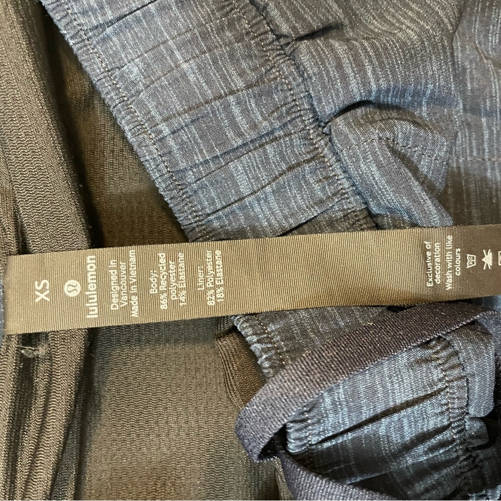 Lululemon Surge Lined Short 6" Heathered Navy Blue Mens XS Running Athletic Gym - Picture 3 of 6